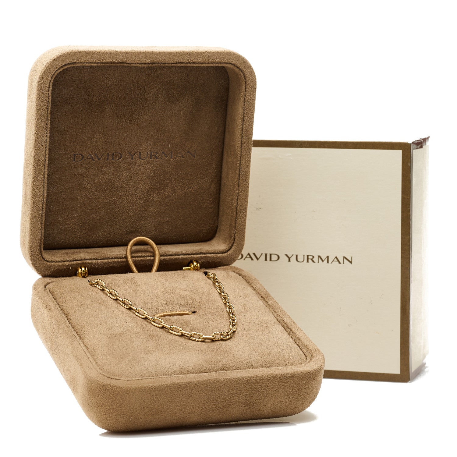 David Yurman 18K Yellow Gold 3mm Madison Three Ring Chain Necklace 5 of 5