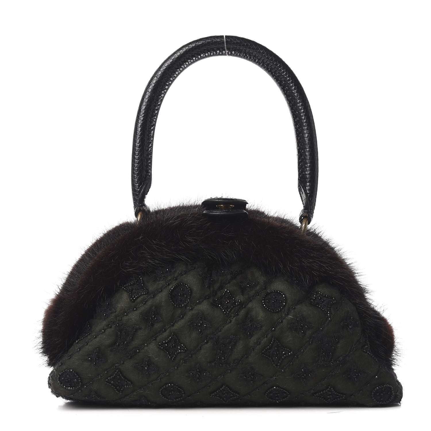 Louis Vuitton Mousseline Mink Lizard Beaded Demi Lune MM Vert 1 of 9