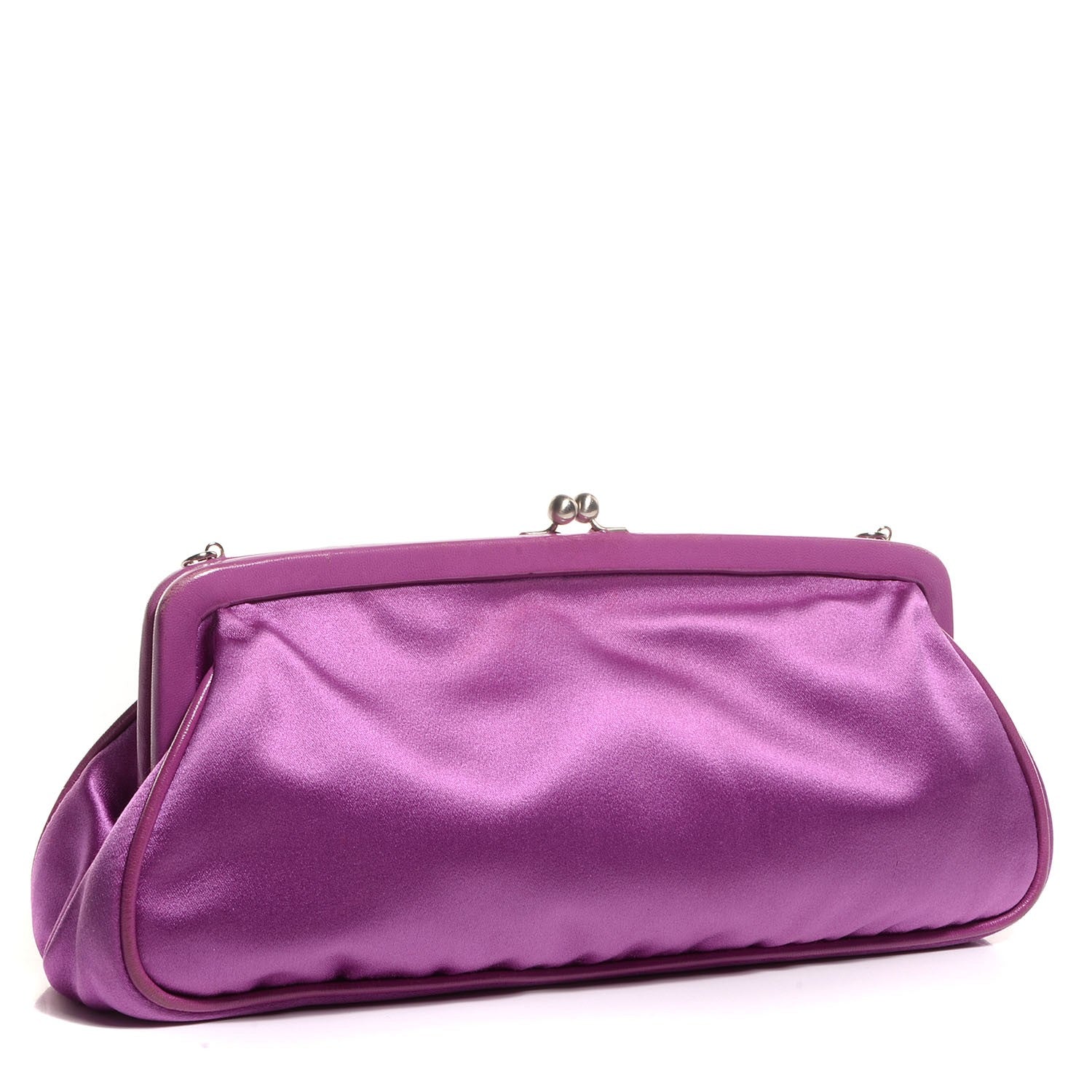 Prada Nappa Satin Raso Kisslock Clutch 3 of 8