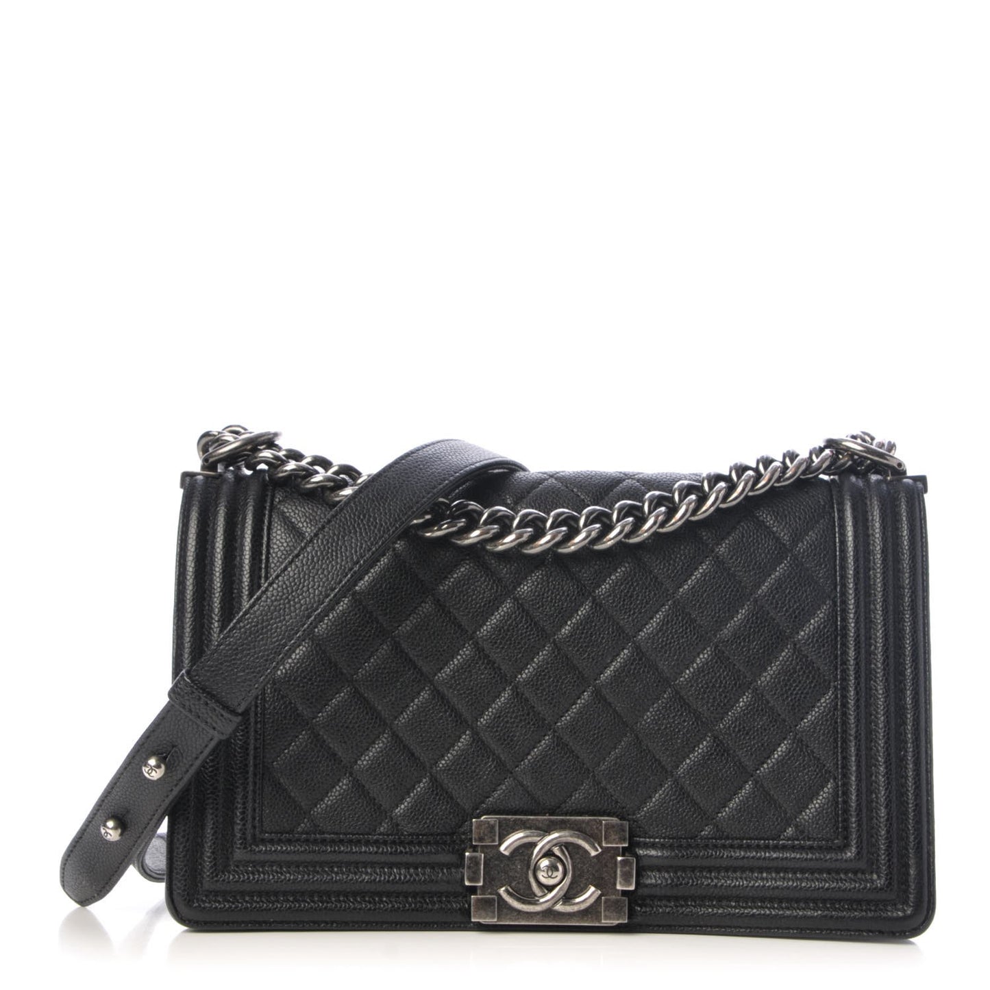 Caviar Quilted Medium Boy Flap Black