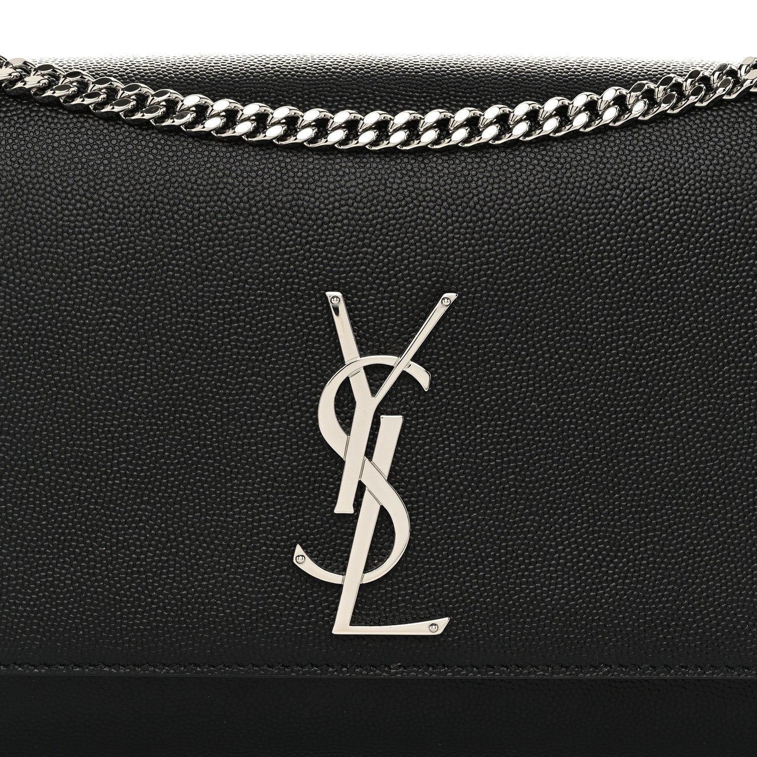 Saint Laurent Grain De Poudre Medium Classic Monogram Kate Satchel Black 7 of 9