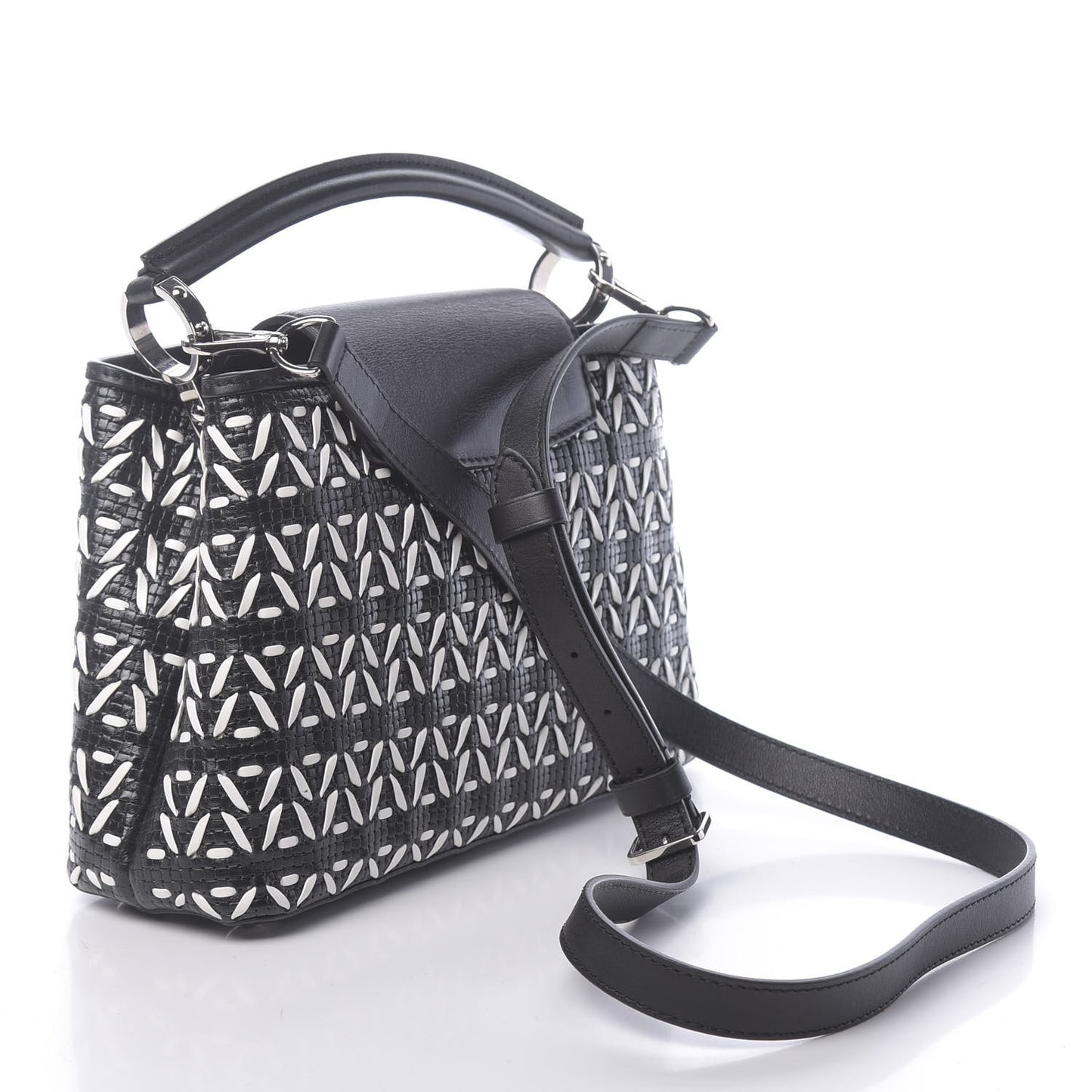 Calfskin Plaited Capucines BB Black