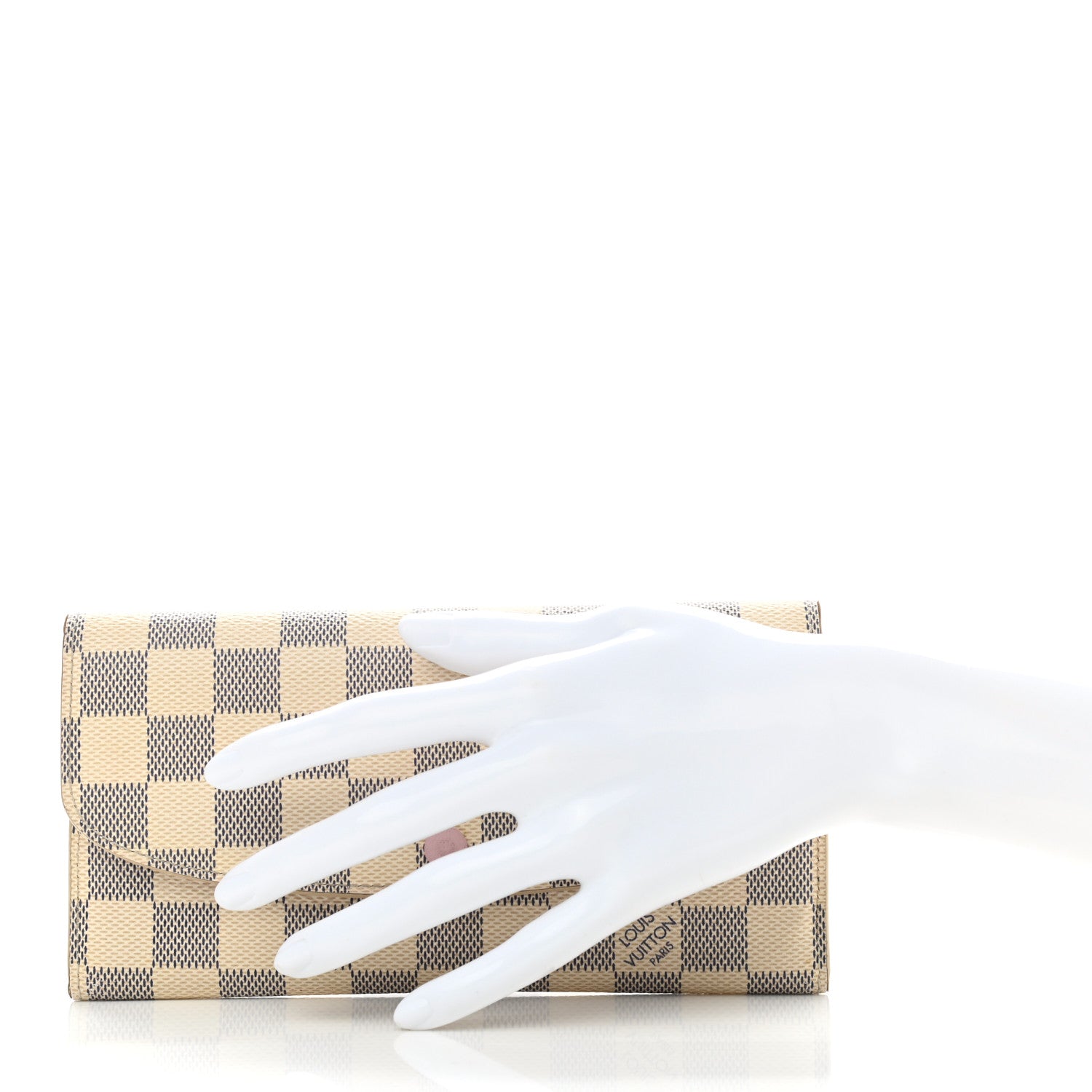 Louis Vuitton Damier Azur Emilie Wallet Rose Ballerine 2 of 10