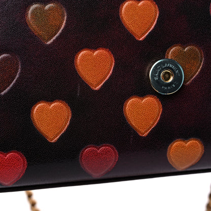 Saint Laurent Lambskin Heart Embossed Small Monogram Kate Satchel Mahogany Multicolor 10 of 10