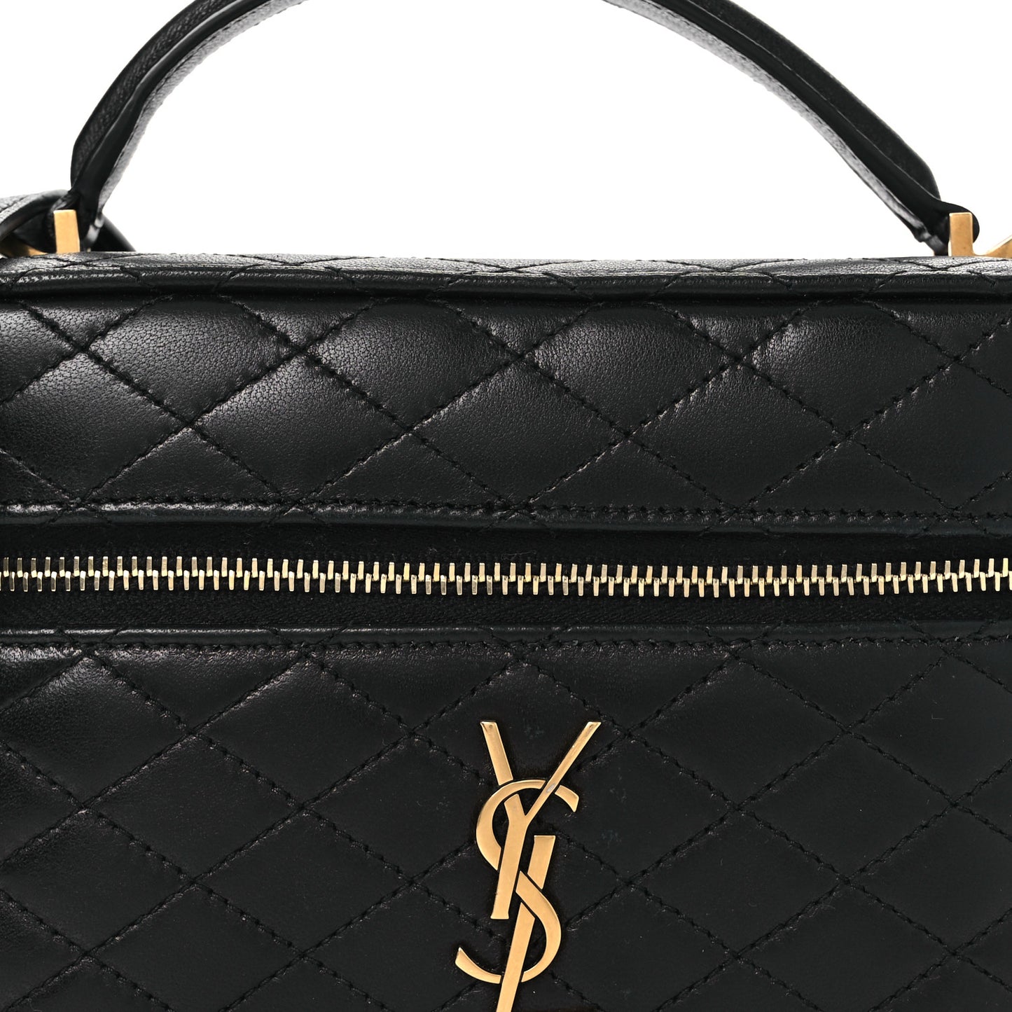 Lambskin Quilted Mini Gaby Vanity Case Black