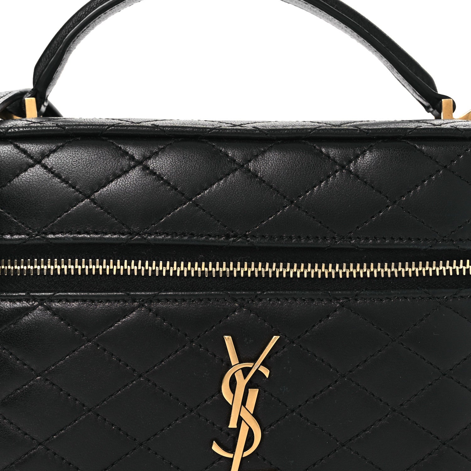 Saint Laurent Lambskin Quilted Mini Gaby Vanity Case Black 8 of 10