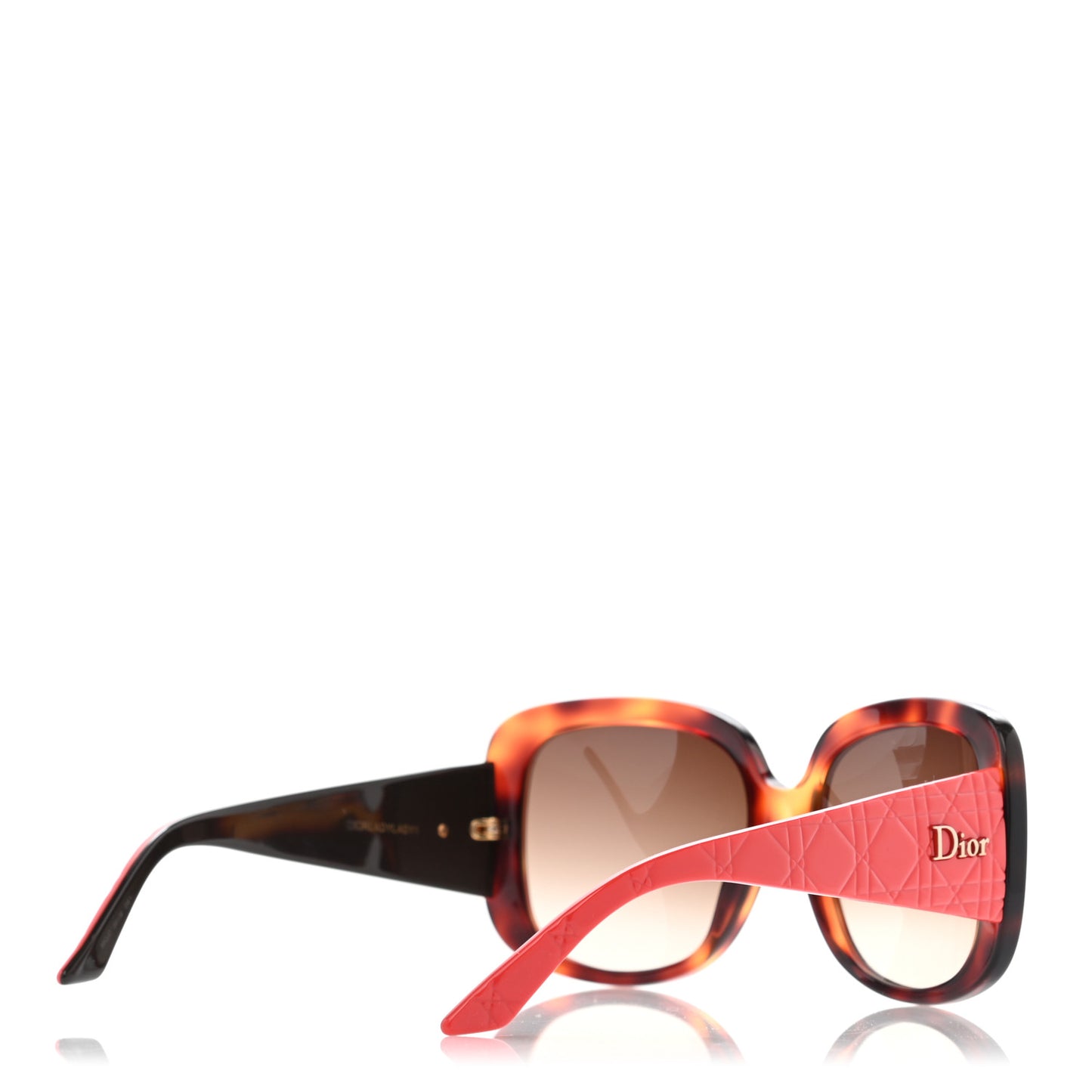 Resin Cannage Dior Lady Lady 1 Sunglasses Red Tortoise