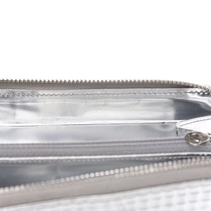 Chanel Patent Embossed CC Zip Around Wallet Silver 6 of 14