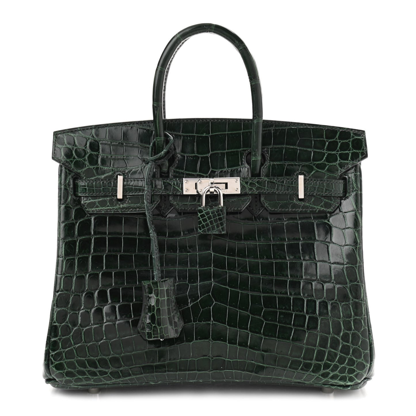 Shiny Niloticus Crocodile Birkin 25 Vert Fonce