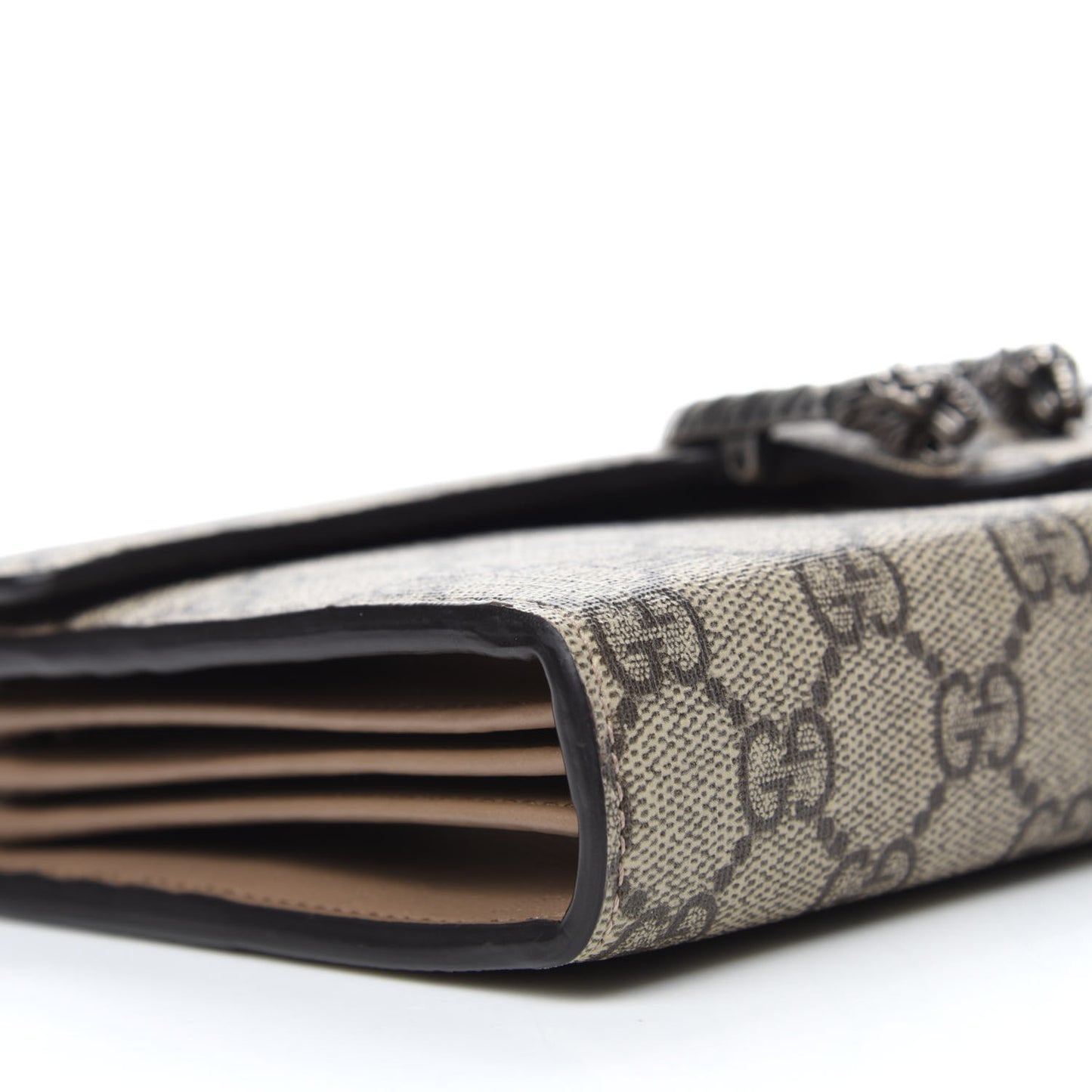 GG Supreme Monogram Mini Dionysus Chain Wallet Beige Taupe