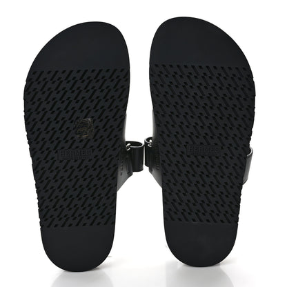 Hermes Calfskin Womens Chypre Sandals 39.5 Black 5 of 9