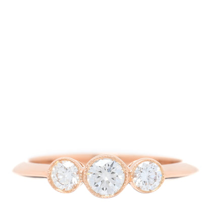Tiffany 18K Rose Gold Diamond Three Stone Milgrain Ring 46 3.75 1 of 5
