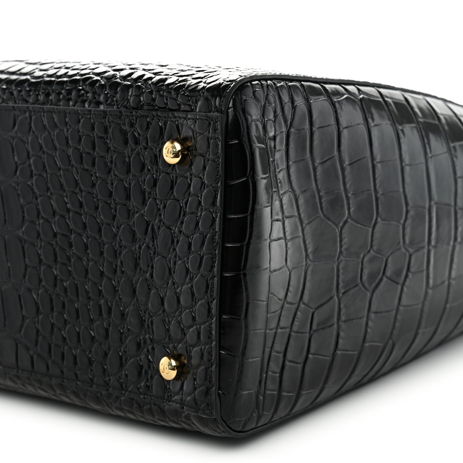 Chanel Calfskin Crocodile Embossed Archetype Large Shopping Tote Black 10 of 10