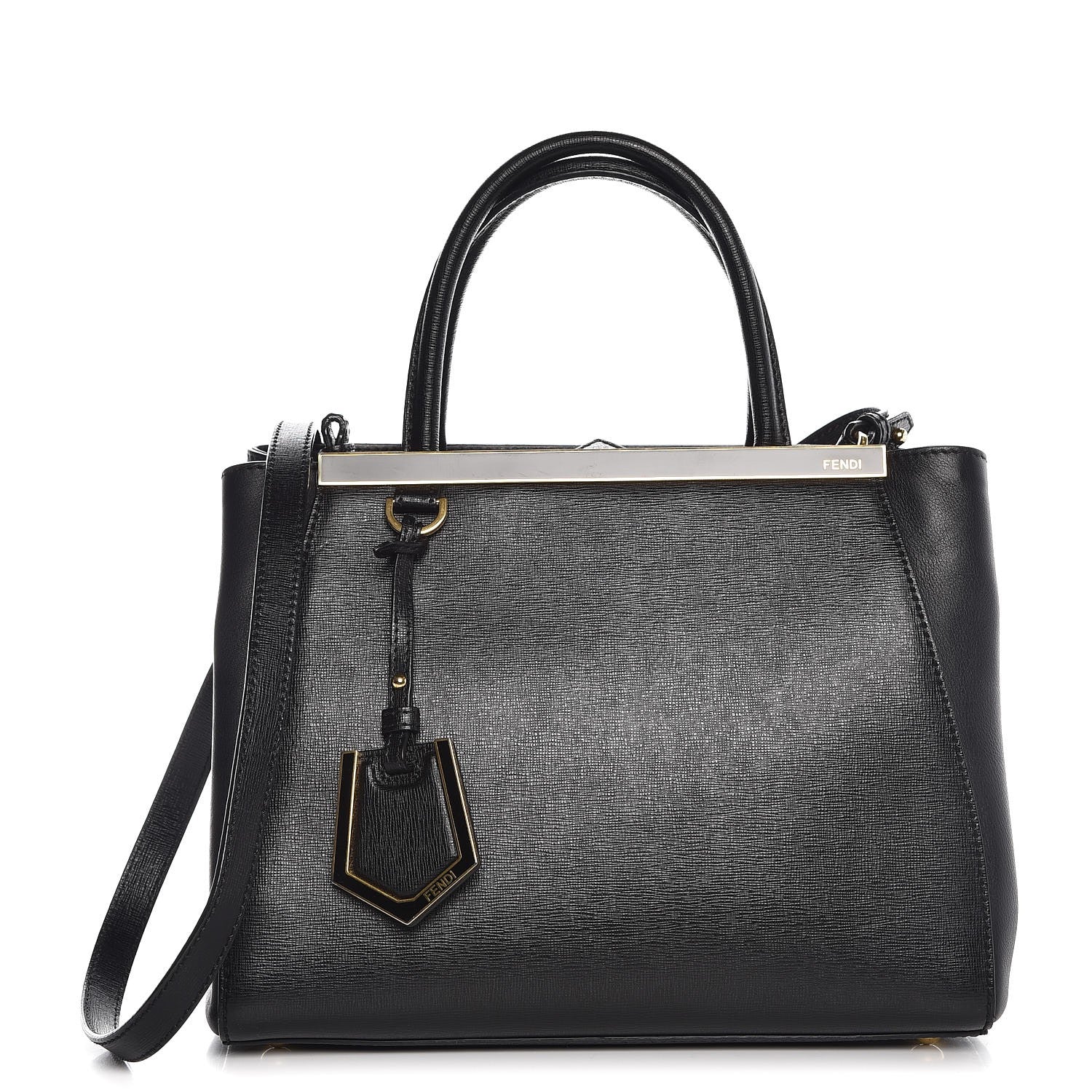Fendi Vitello Elite Petite 2Jours Tote Black 1 of 8