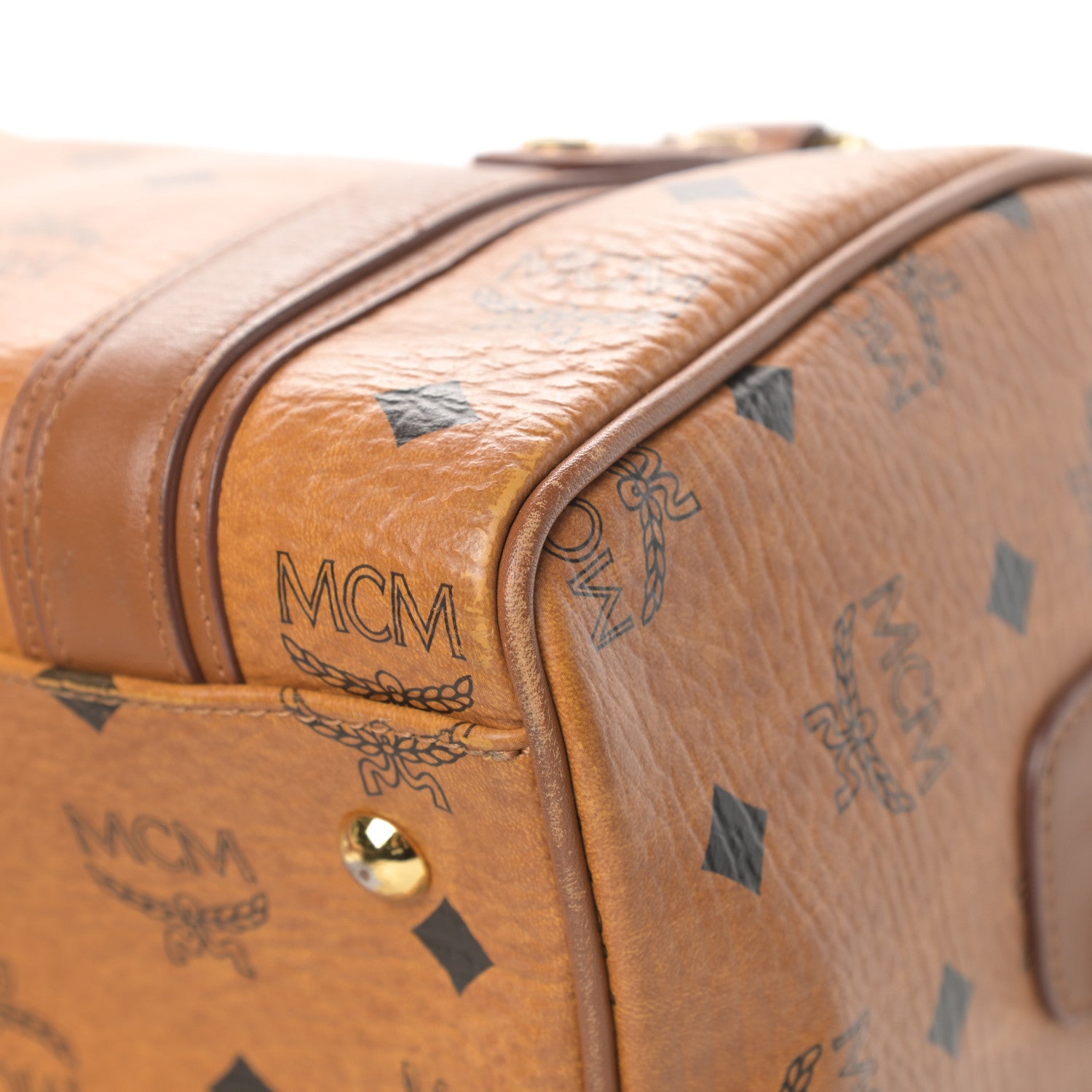 MCM Visetos Satchel Cognac 12 of 18