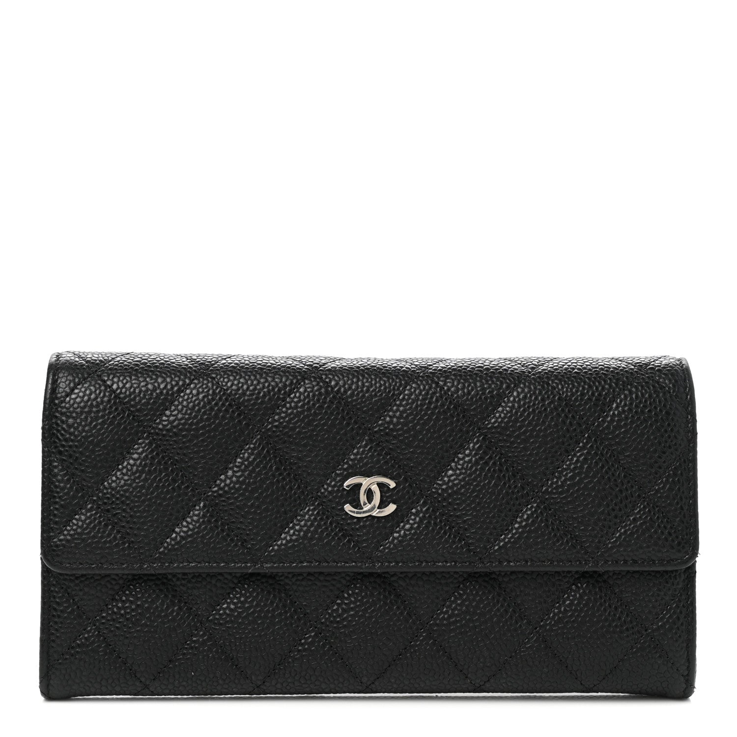 Chanel Caviar Quilted Large Gusset Flap Wallet Black 1 of 8