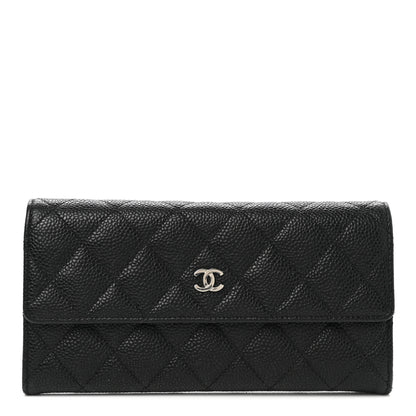 Chanel Caviar Quilted Large Gusset Flap Wallet Black 1 of 8