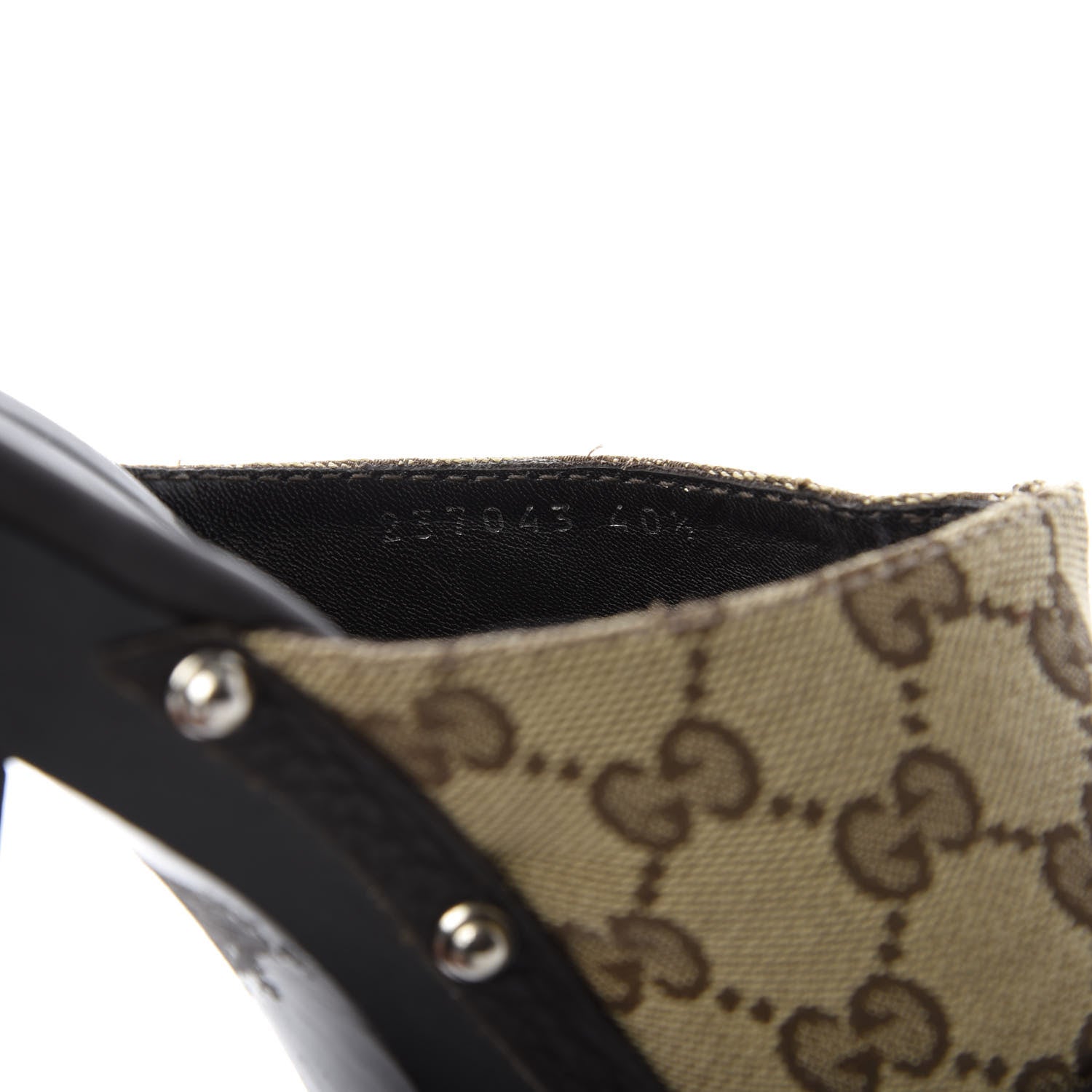 Gucci Monogram Cellarius Soft Calfskin Icon Bit Platform Clog High Heel Slide Sandals 40.5 Beige Ebony Cocoa 9 of 10