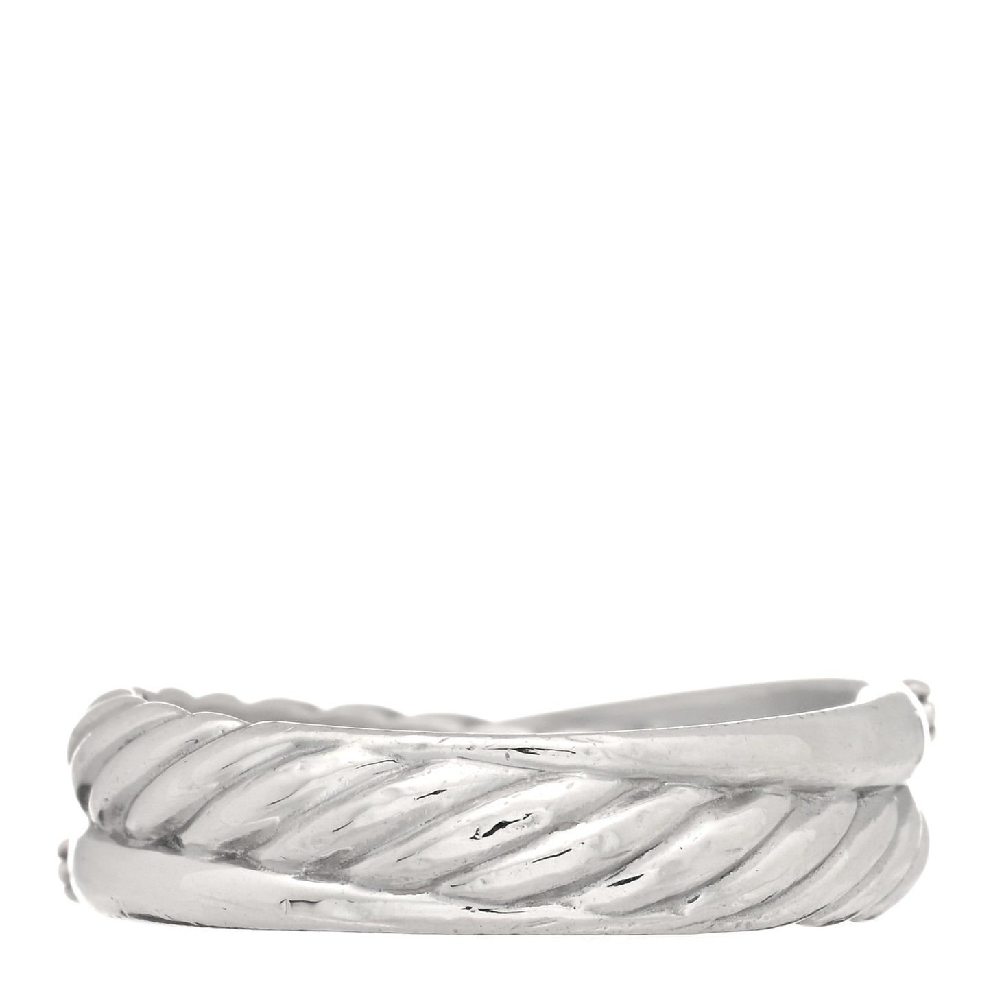 Sterling Silver Diamond 5mm Crossover Ring 52 6