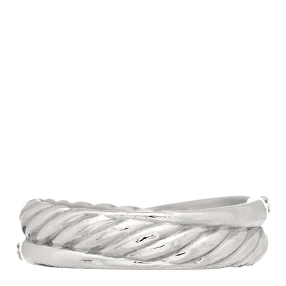 David Yurman Sterling Silver Diamond 5mm Crossover Ring 52 6 3 of 4