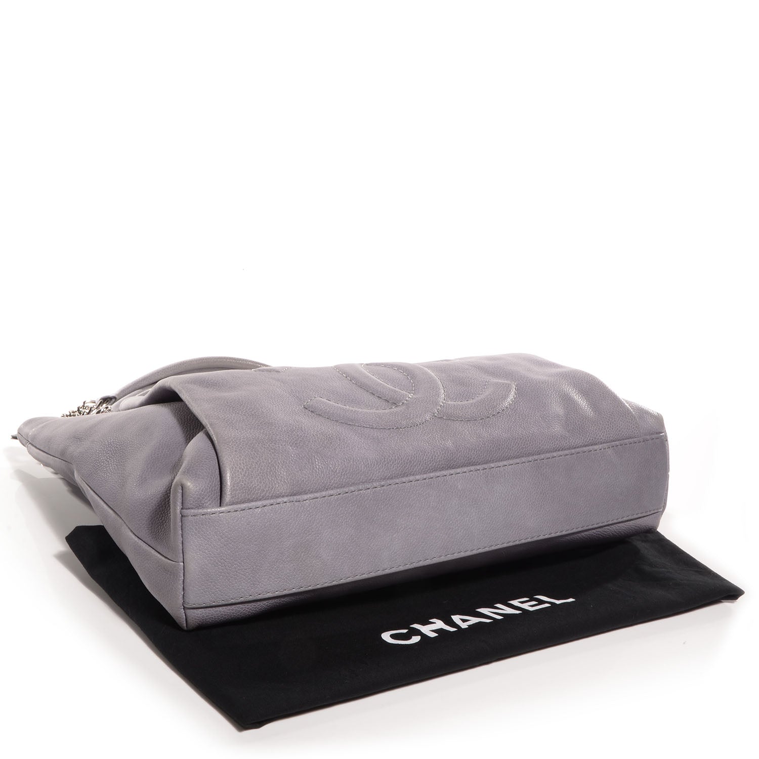 Chanel Caviar Large CC Tuck Tote Grey 4 of 7
