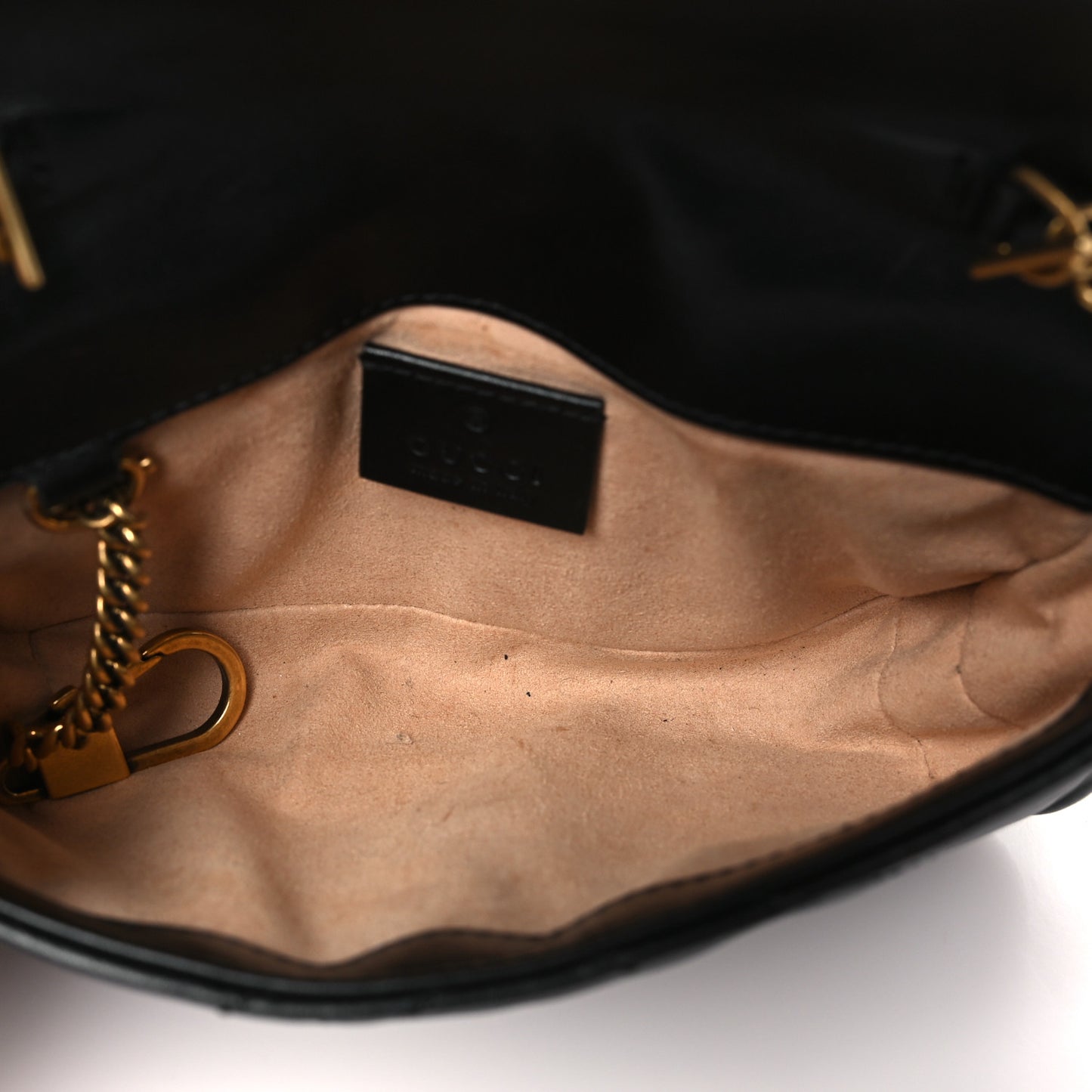 Calfskin Matelasse Super Mini GG Marmont Shoulder Bag Black