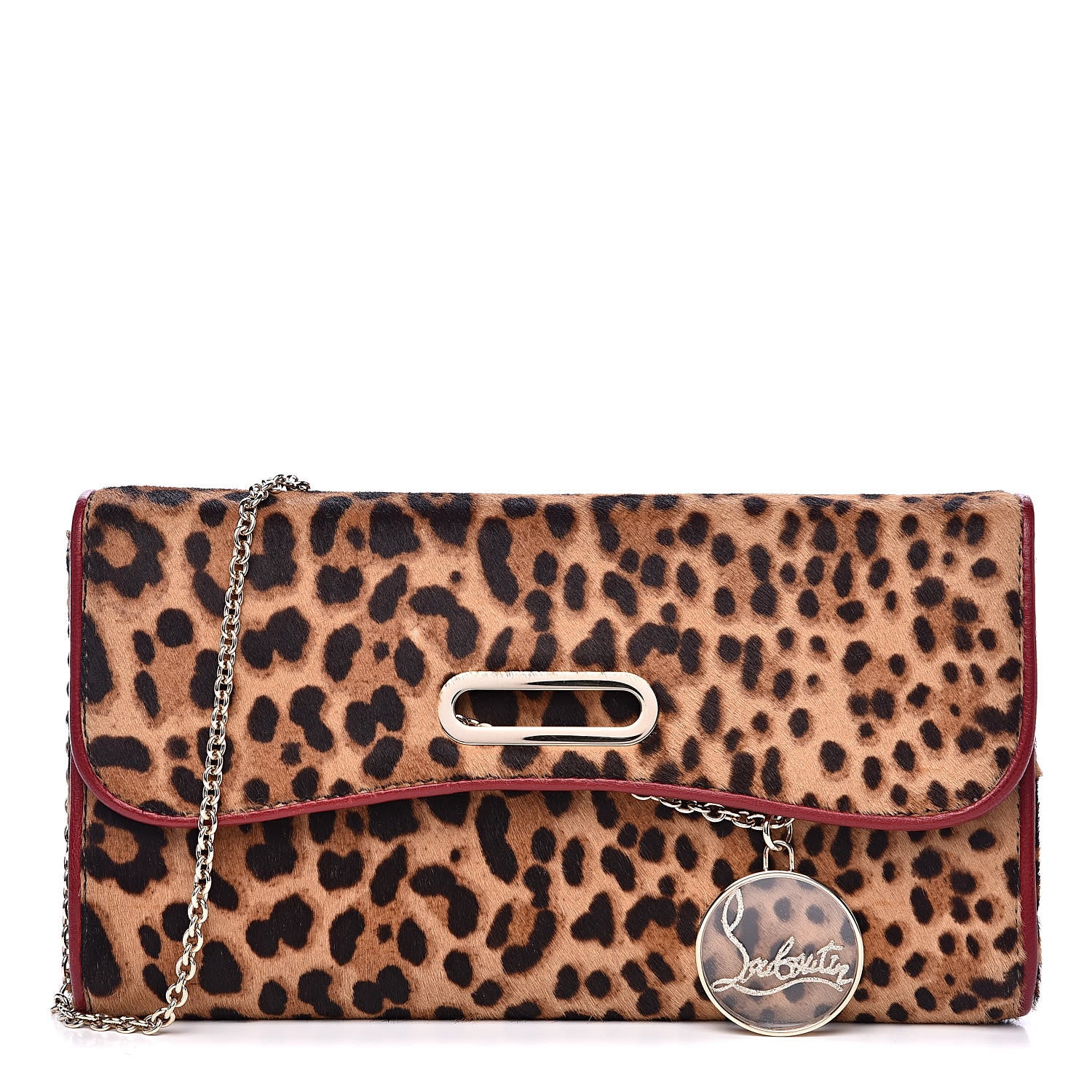 Christian Louboutin Pony Hair Leopard Print Riviera Clutch 1 of 9