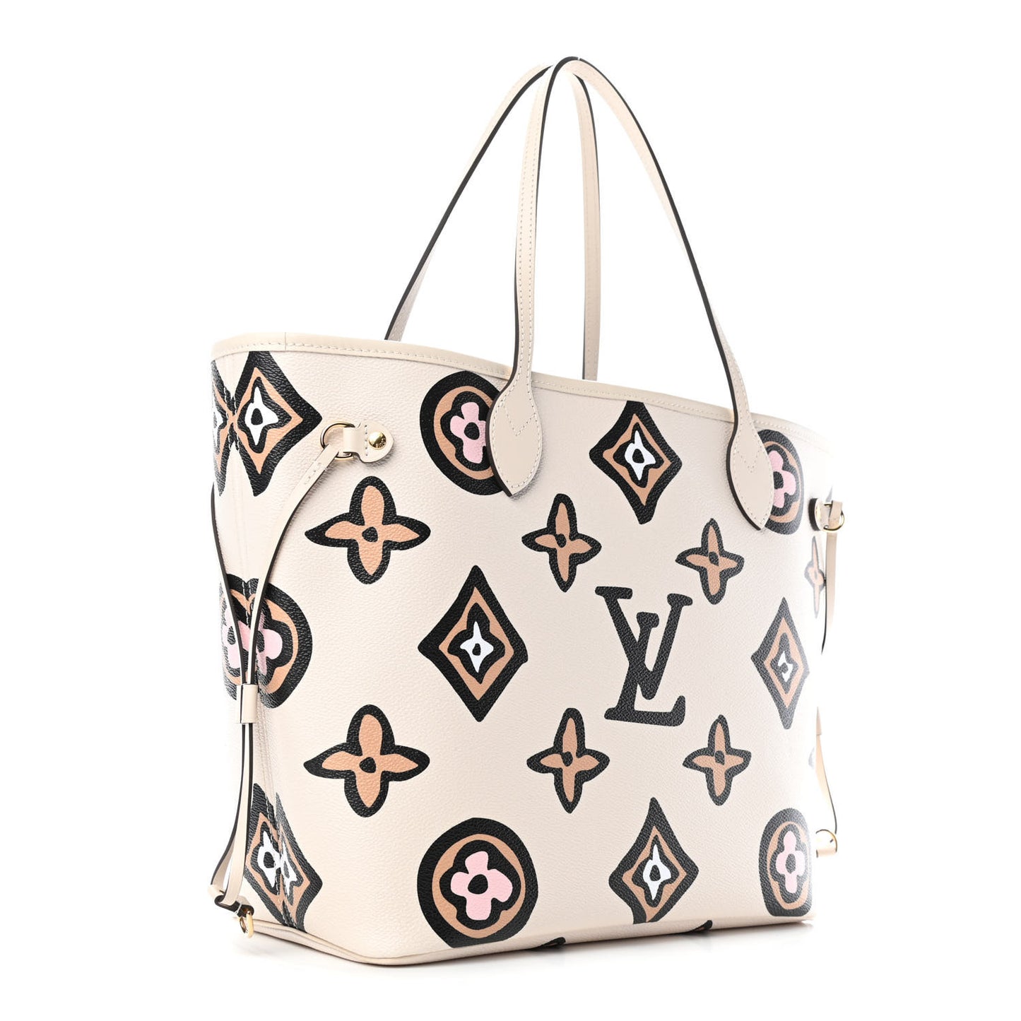 Monogram Giant Wild At Heart Neverfull MM Creme