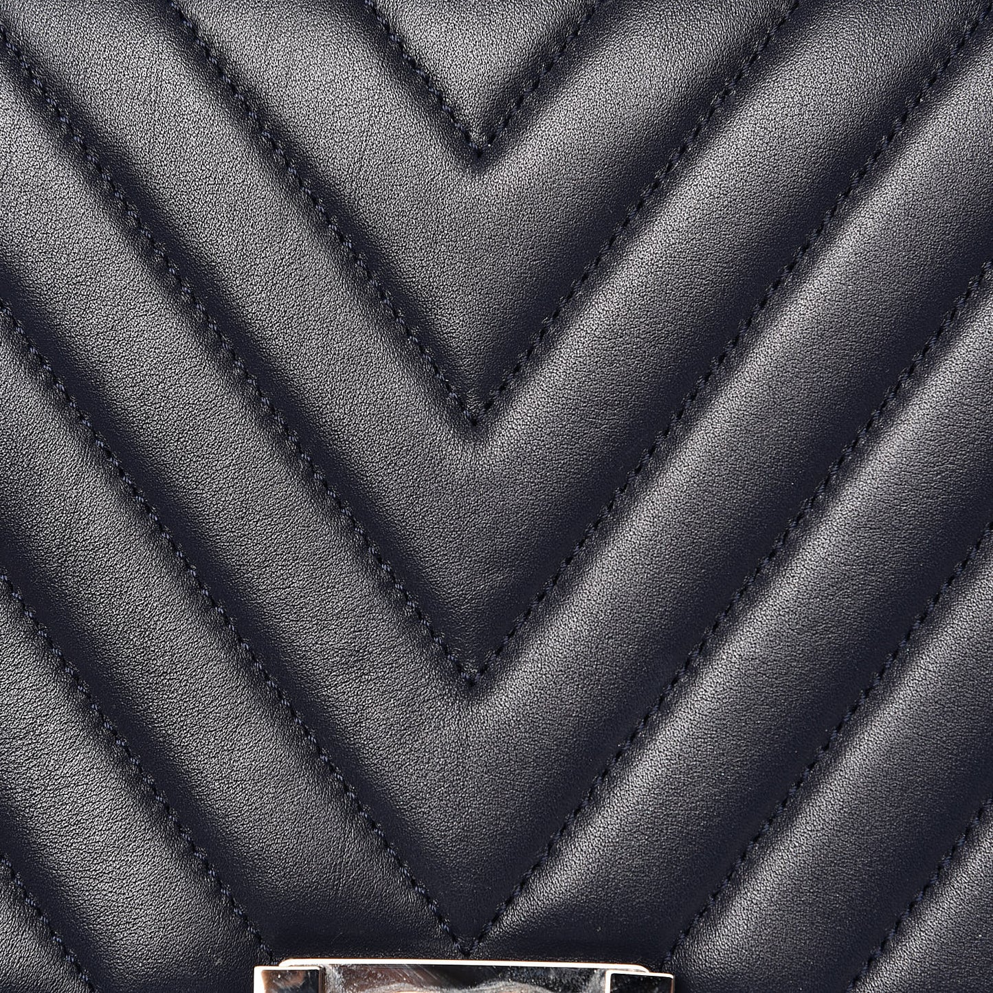 Lambskin Chevron Quilted New Medium Boy Flap Dark Navy Blue