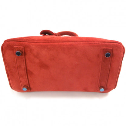 Hermes Veau Doblis Birkin 25 Orange Suede 4 of 13