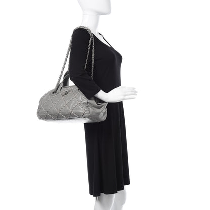 Chanel Calfskin Ultra Stitch Bowler Grey 2 of 10