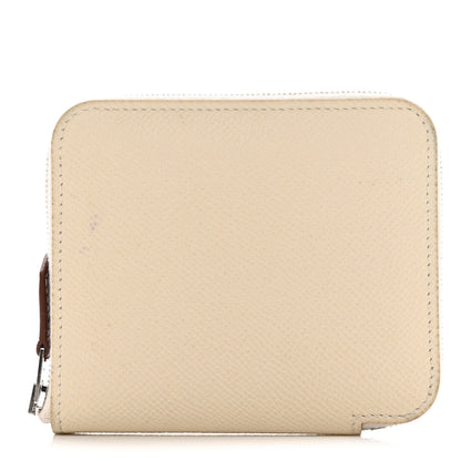 Hermes Epsom Silk'In Compact Wallet Craie Caban Jaune Ambre 1 of 12