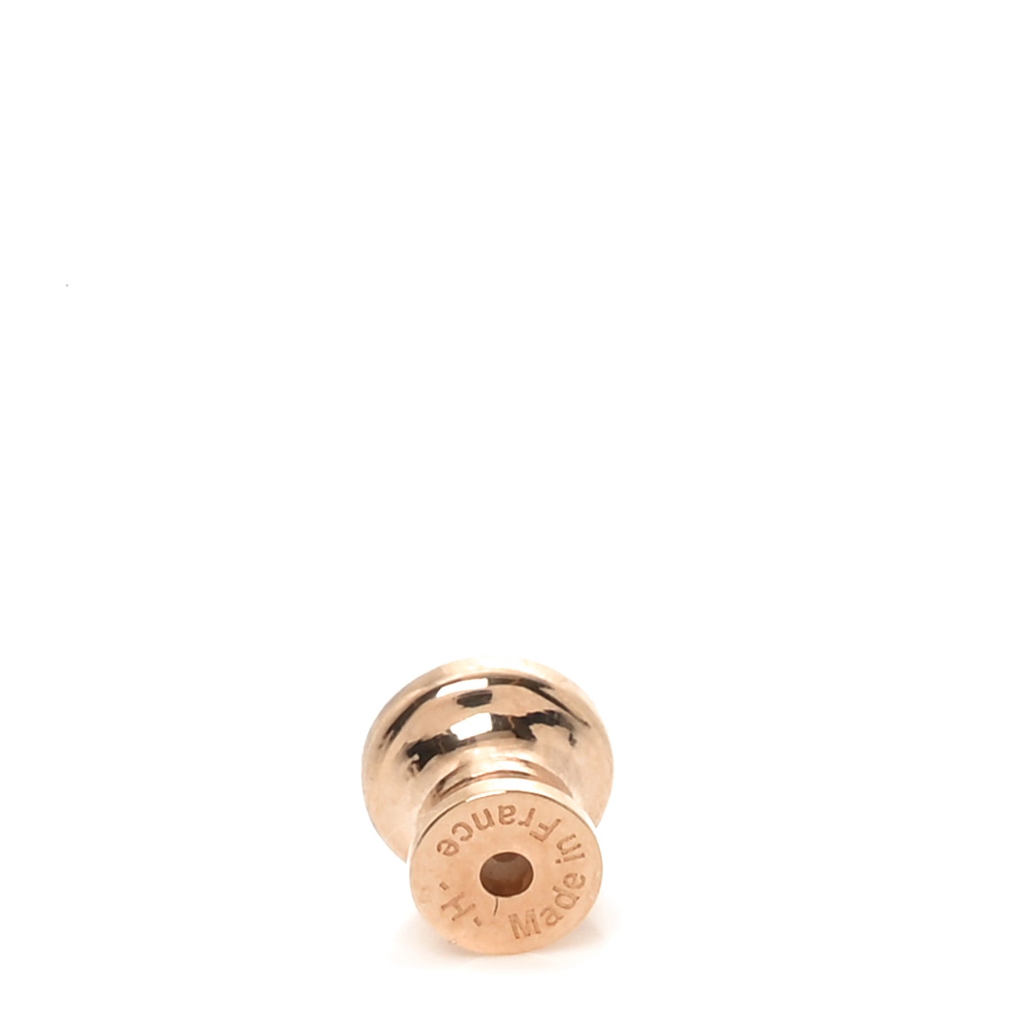 Rose Gold Lacquered Mini Pop H Earrings White