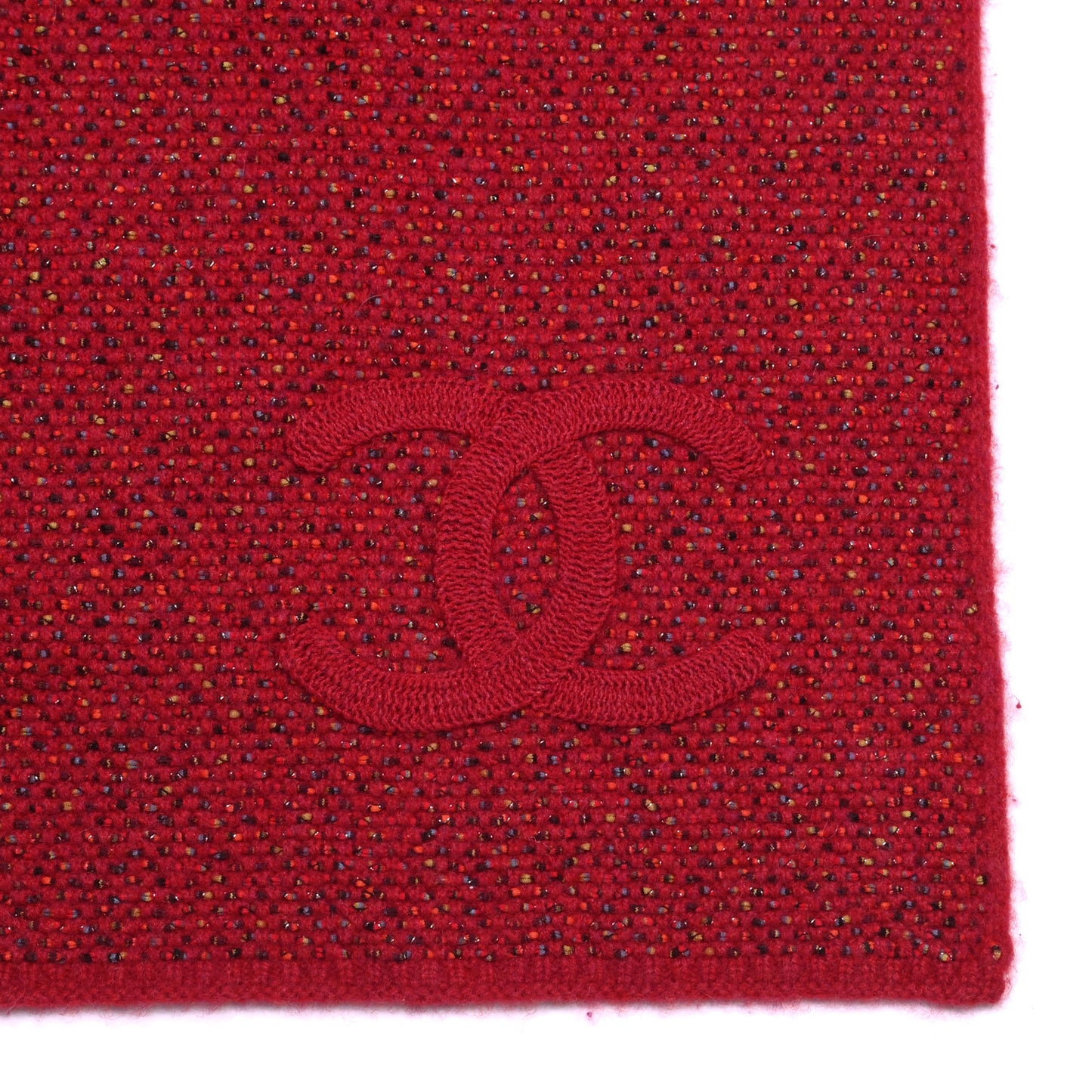 Cotton Cashmere Lurex CC Scarf Red