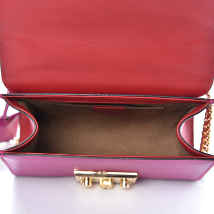 Gucci Calfskin Small Padlock Shoulder Bag New Rosette Hibiscus Red 5 of 9