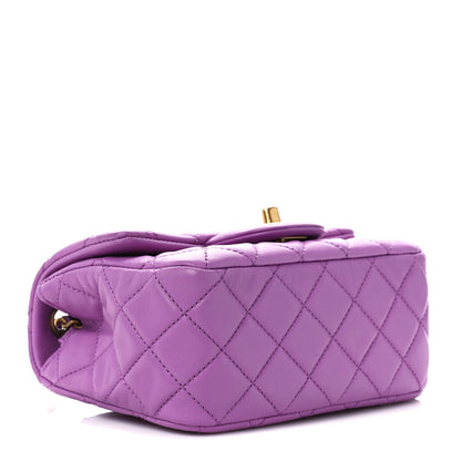 Chanel Lambskin Quilted Mini Pearl Crush Flap Purple 4 of 11