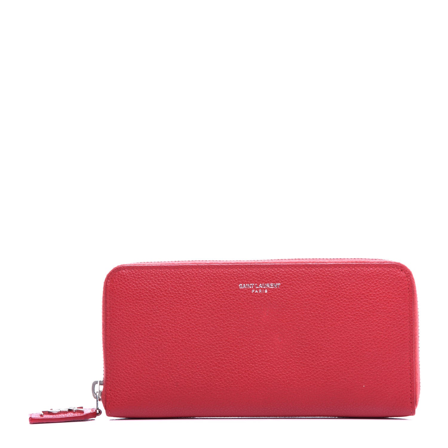 Saint Laurent Grained Calfskin Rive Gauche Zip Around Wallet 1 of 7