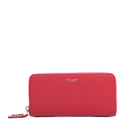 Saint Laurent Grained Calfskin Rive Gauche Zip Around Wallet 1 of 7