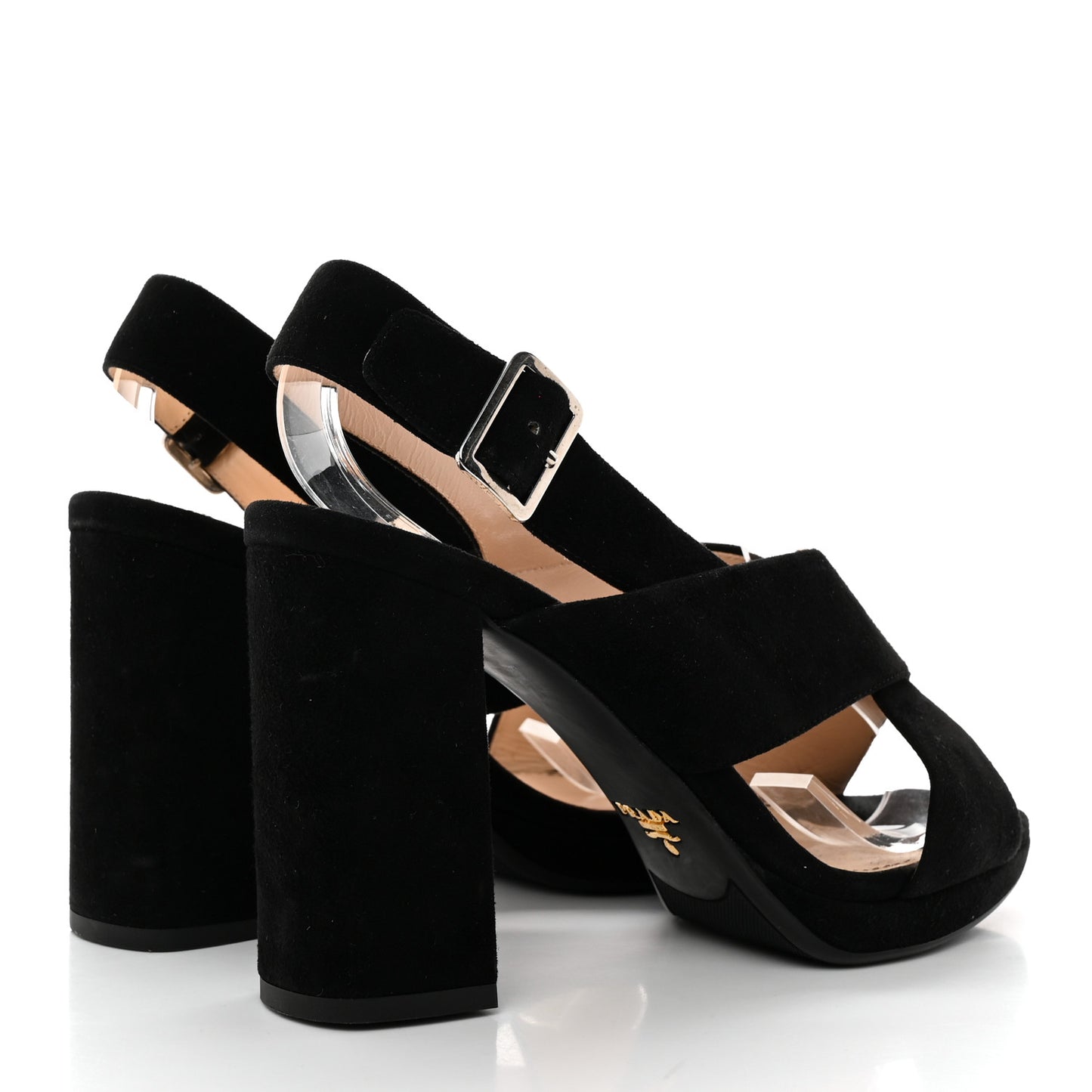 Suede Platform Sandals 38 Black