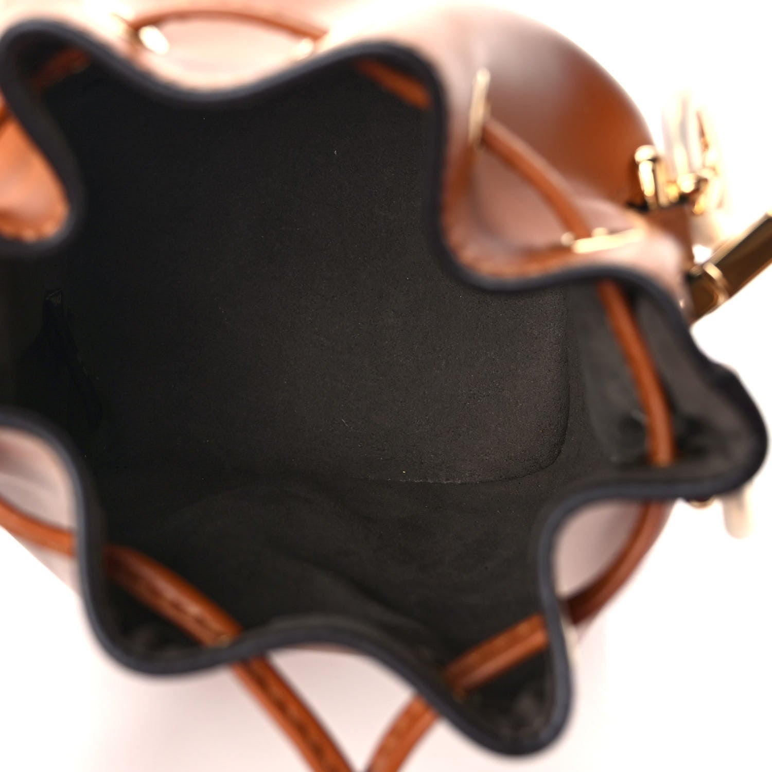 Fendi Vitello King F is Fendi Logo Embossed Mini Mon Tresor Bucket Bag Cuoio 6 of 10