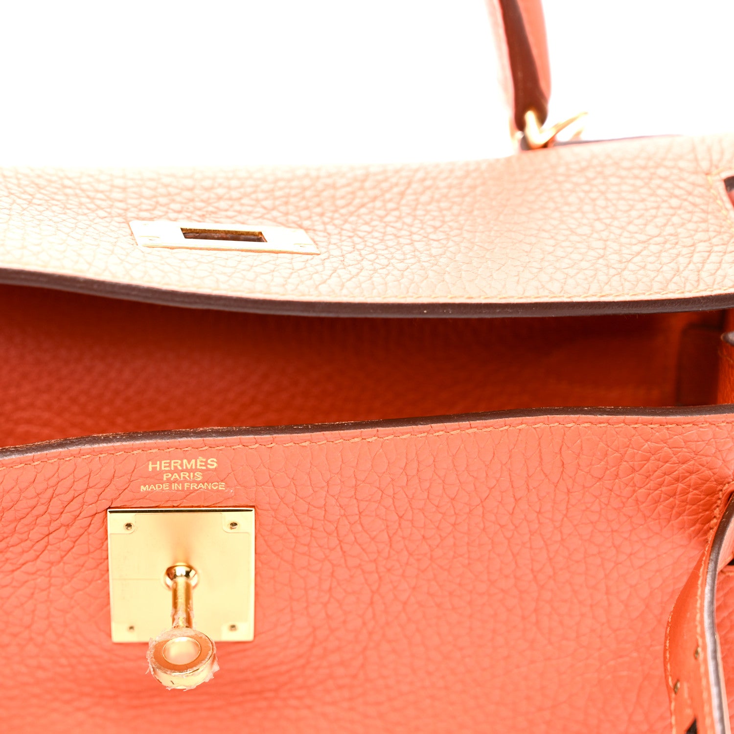 Hermes Taurillon Clemence Kelly Retourne 28 Orange 11 of 11