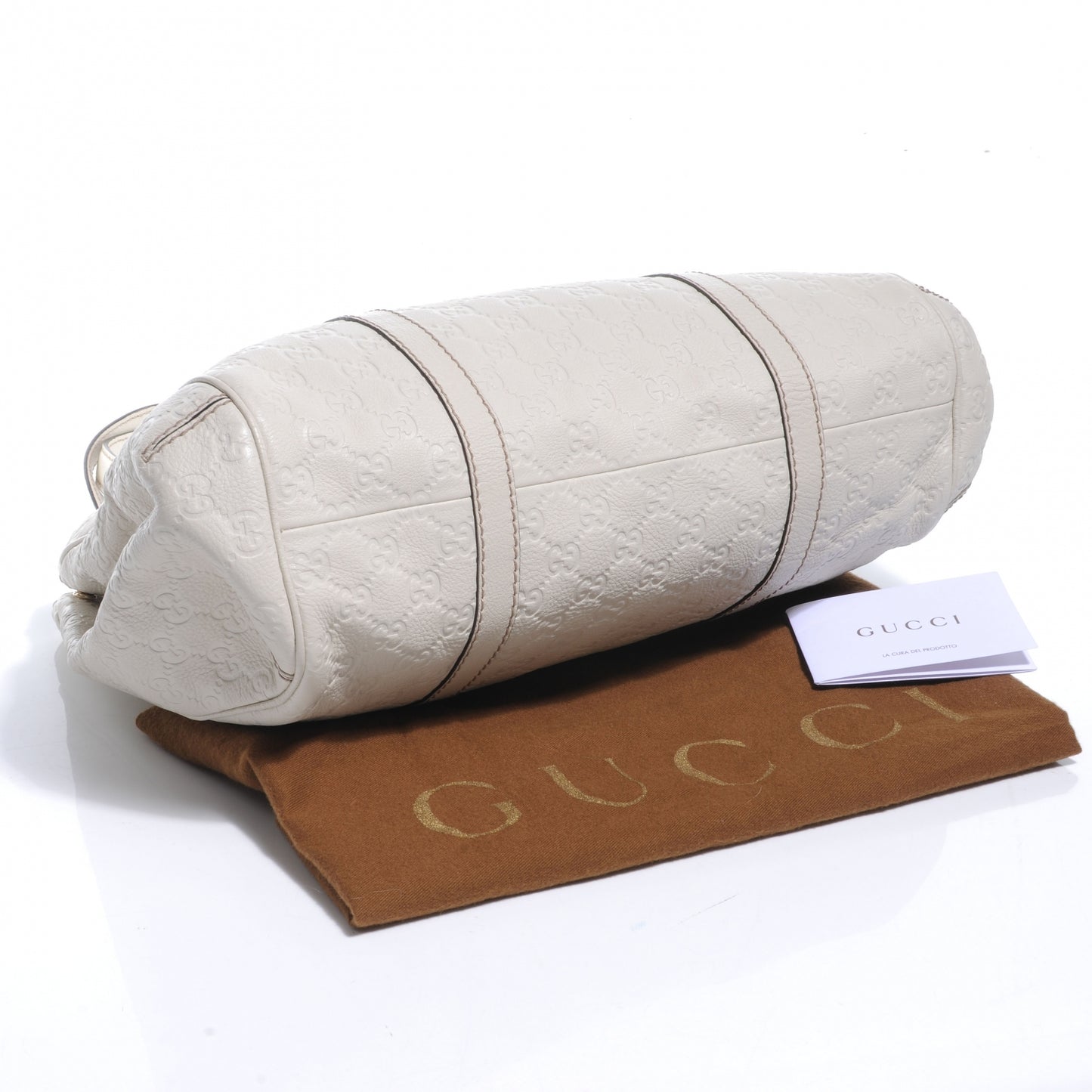 Guccissima New Ladies Web Large Hobo Off White