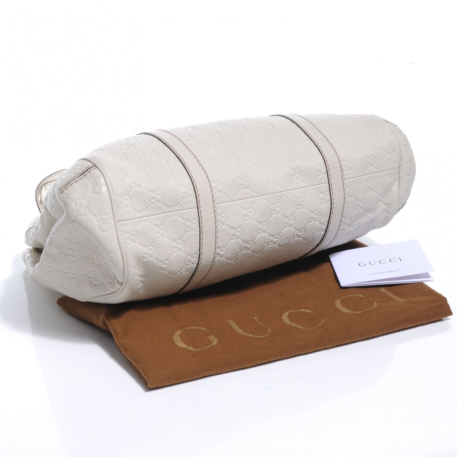 Gucci Guccissima New Ladies Web Large Hobo Off White 4 of 7