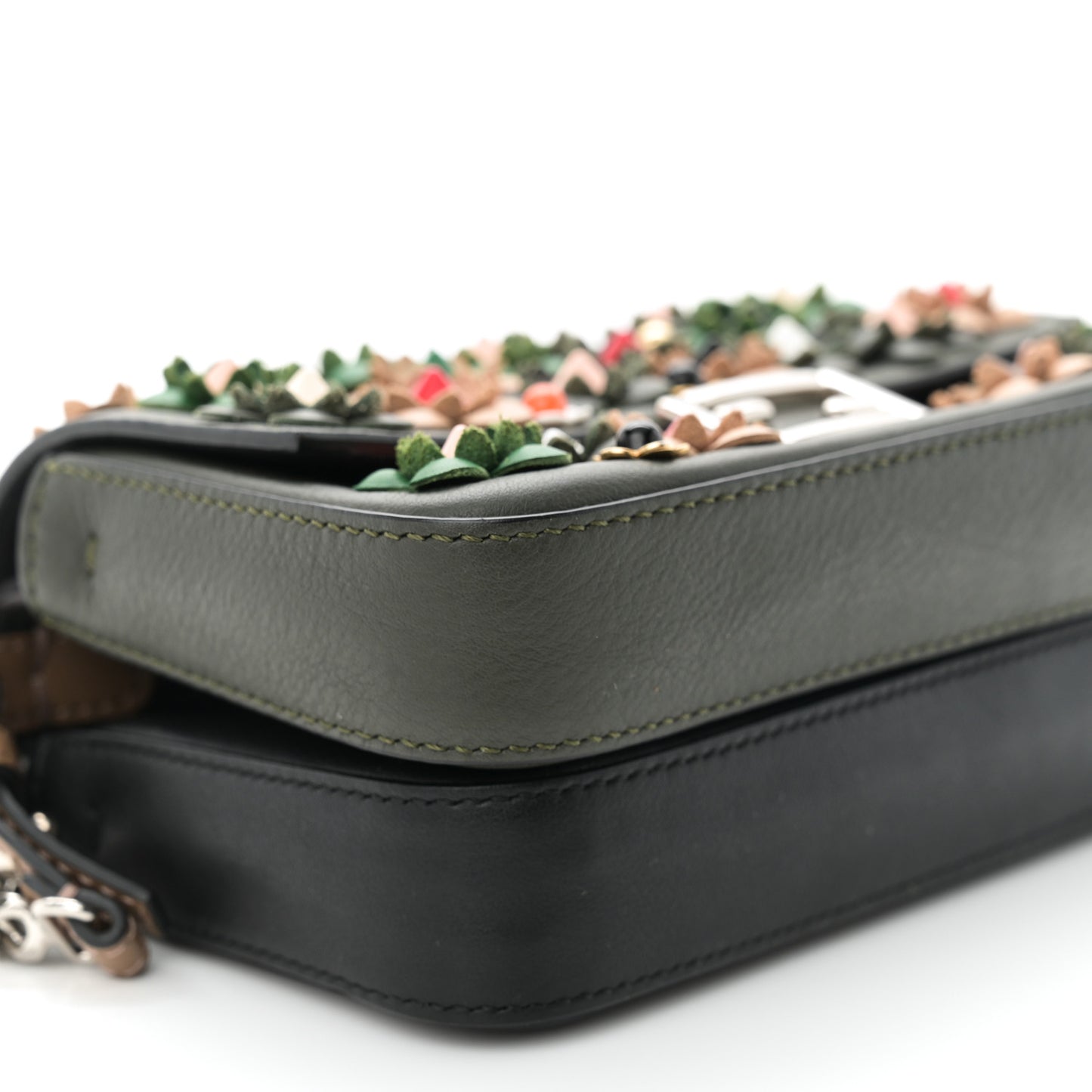 Vitello Dolce Crystal Flowerland Bi-Color Micro Double Baguette Verde Prato Black