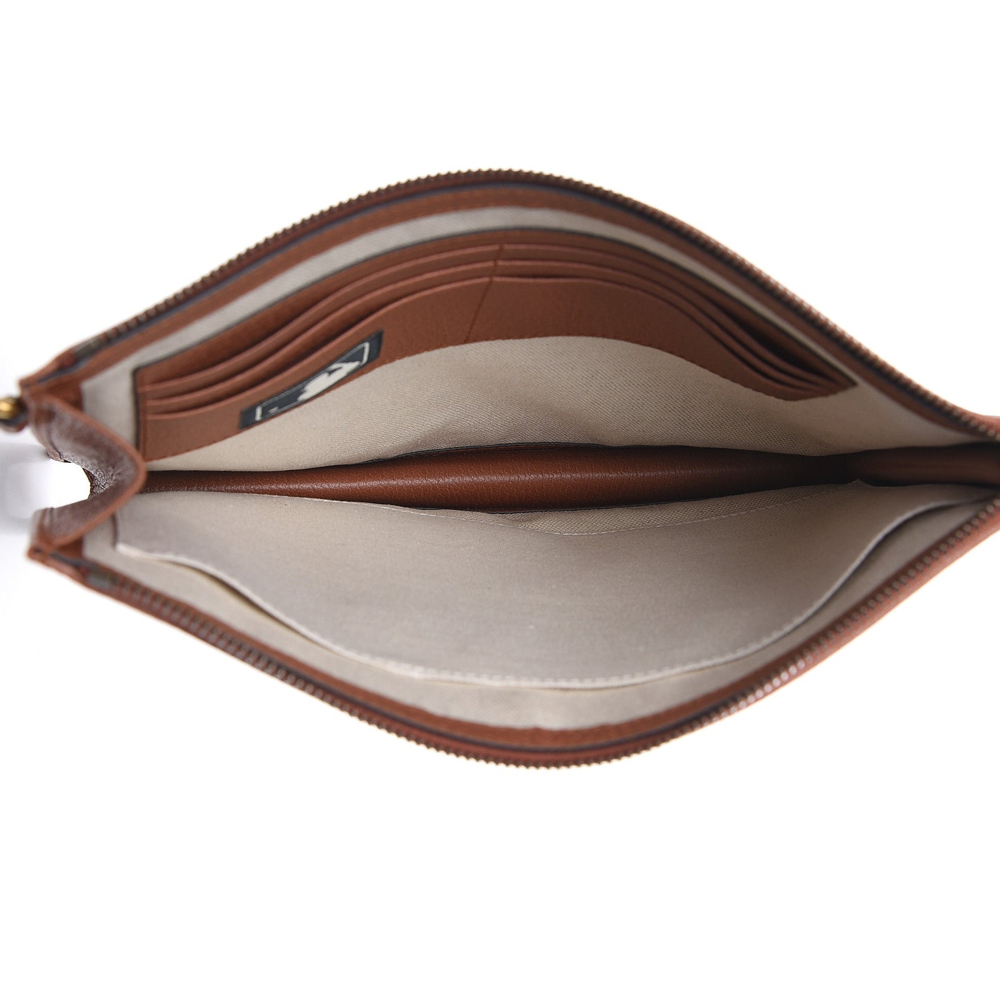 X MLB GG Monogram NY Yankees Zip Wristlet Pouch Beige Ruggine Ivory