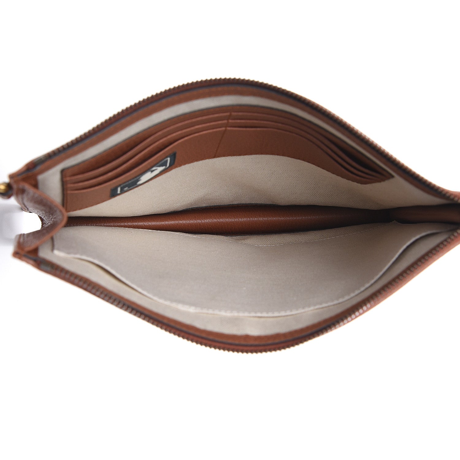 Gucci X MLB GG Monogram NY Yankees Zip Wristlet Pouch Beige Ruggine Ivory 5 of 10