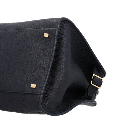 The Row Matte Grained Calfskin Soft Margaux 15 Dark Navy 9 of 9