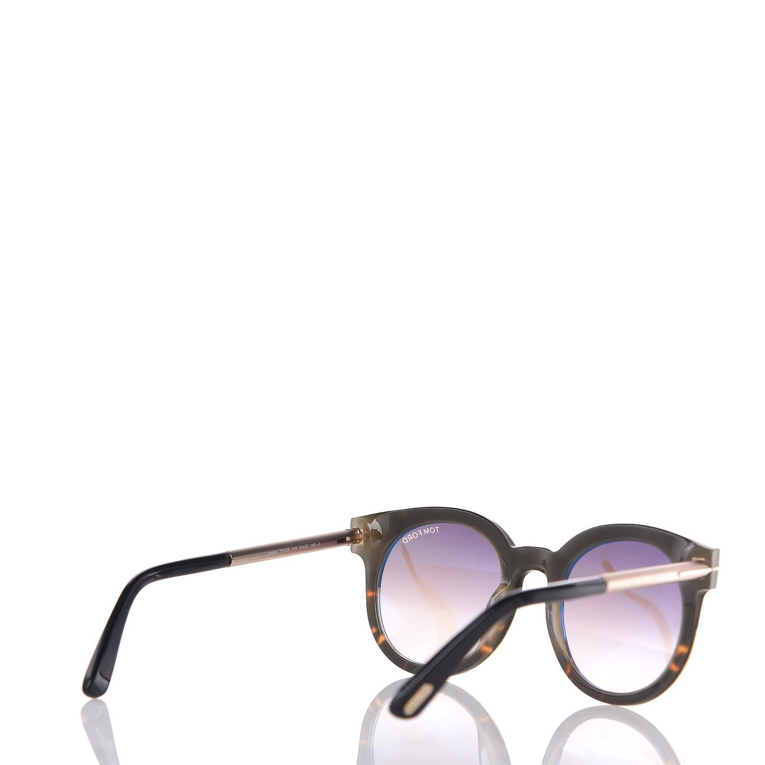 Tom Ford Janina Round Sunglasses TF435 Tortoise Black 4 of 7
