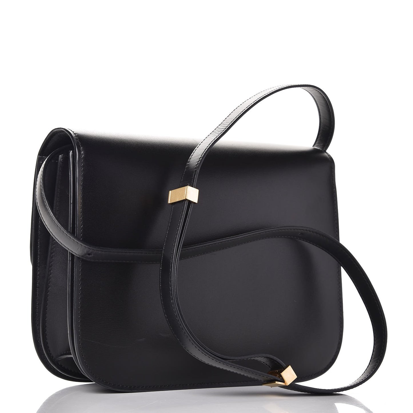 Box Calfskin Medium Classic Box Flap Bag Black