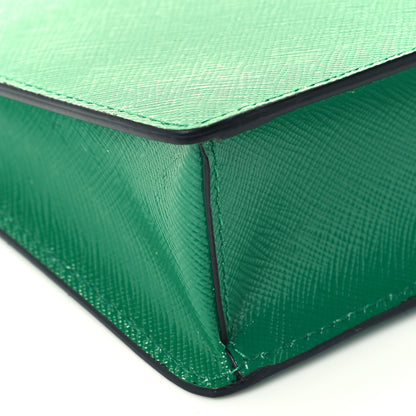 Prada Saffiano Vernice Chain Crossbody Bag Green 8 of 9
